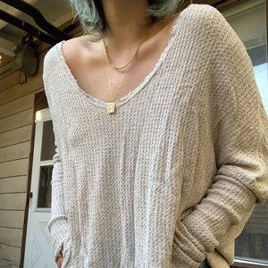 lightweight waffle sweater